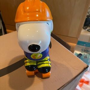 Kids Construction Worker piggy bank - Orange and White